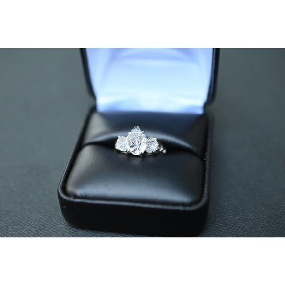 Art Deco Engagement Ring, Raw Diamond Ring, Sterling Silver Engagement R… - Picture 2 of 3